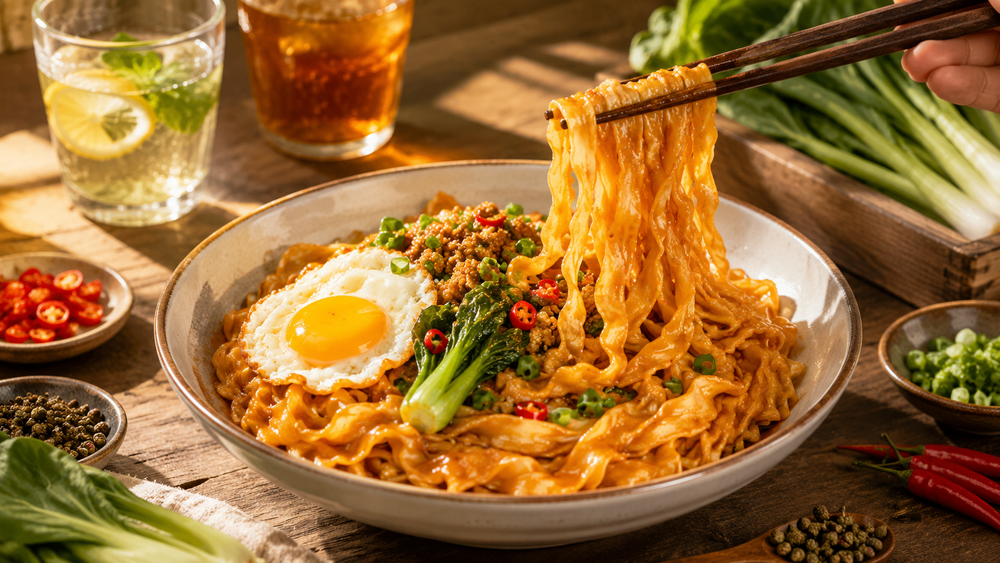 Sesame Paste with Plant-based Meat Sauce Dry Noodles